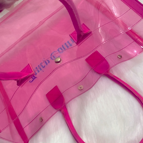 Juicy Couture Hot Pink Clear Tote Like New Excellent Condition - Picture 4 of 8